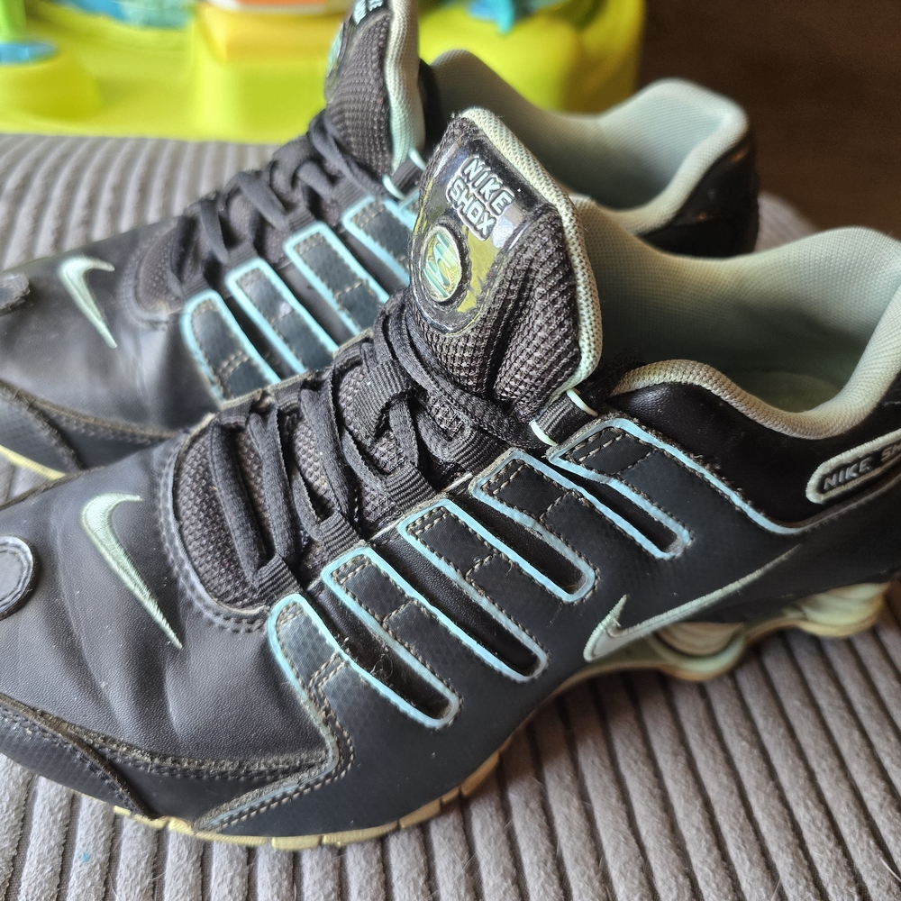 Nike Shox Black with Light Blue Accents